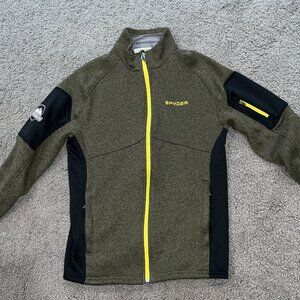 Spyder Men's Empire Full Zip Jacket, Empire Green/Yellow, Size Small - EUC